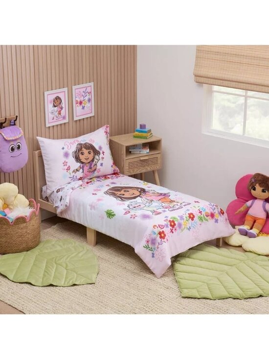 Nickelodeon Other - Dora the Explorer 4 Piece Toddler Bed Set w/ Quilted Comforter & Sheet Set